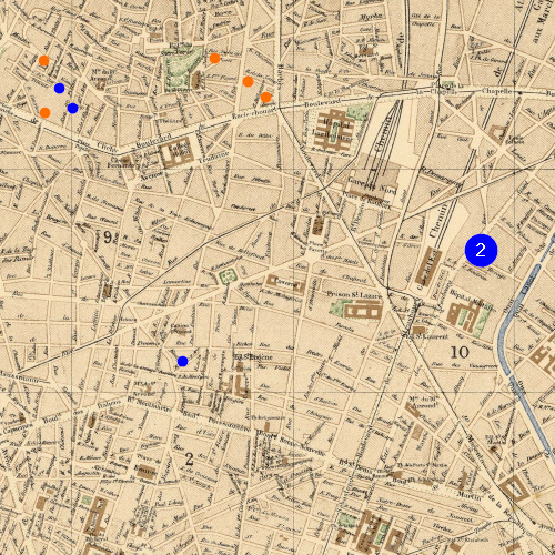 Deux visuels de lieux parisiens liés à Josep Maria Cañellas